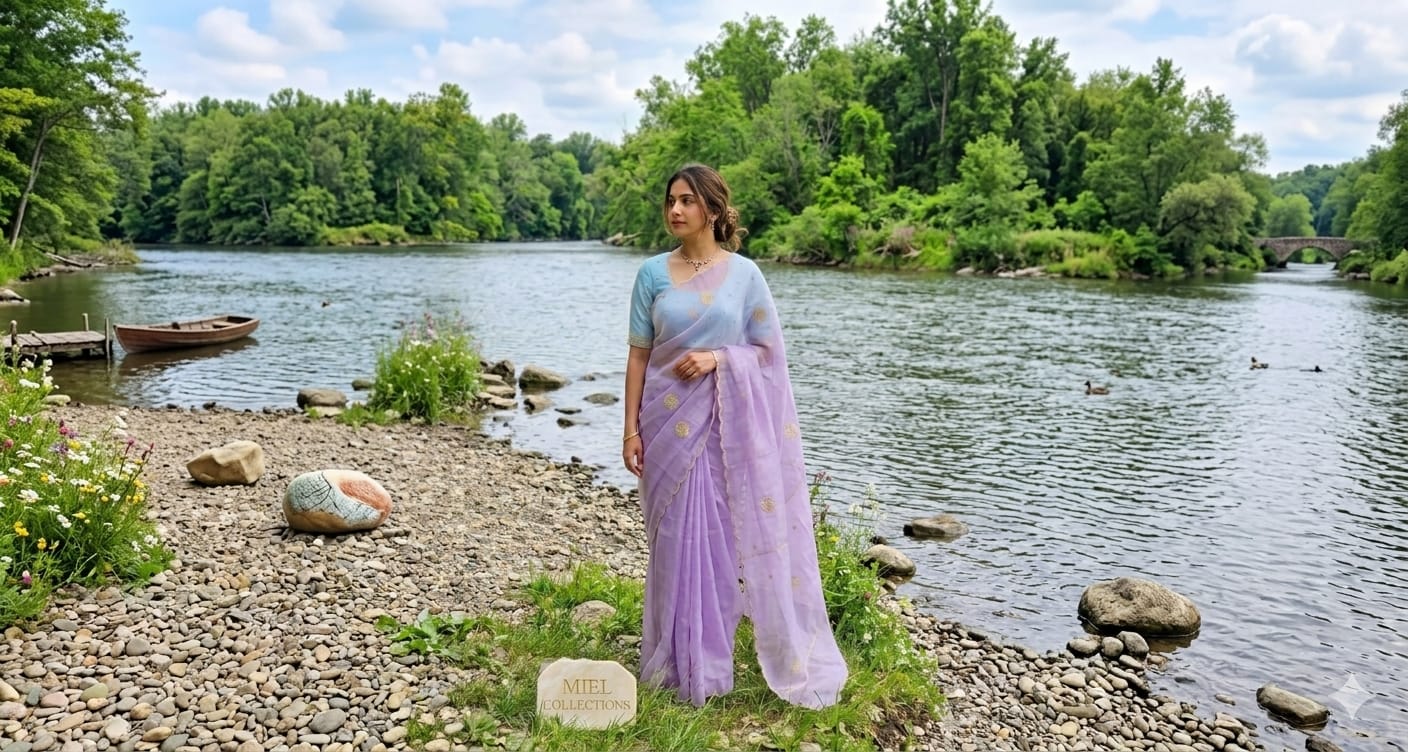 EMBROIDERED ART SILK SAREE